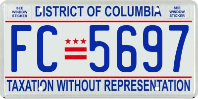 DC license plate FC5697