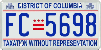 DC license plate FC5698