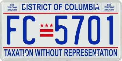 DC license plate FC5701