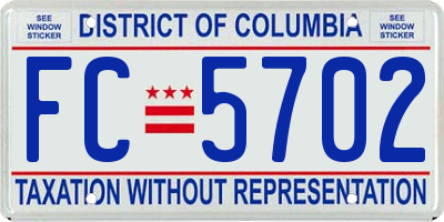 DC license plate FC5702