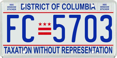 DC license plate FC5703