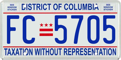 DC license plate FC5705