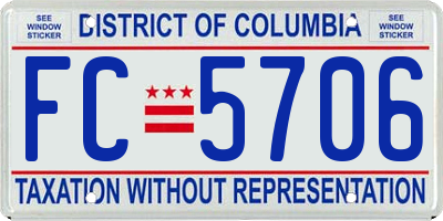 DC license plate FC5706