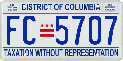 DC license plate FC5707