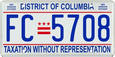 DC license plate FC5708