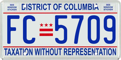 DC license plate FC5709