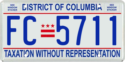 DC license plate FC5711