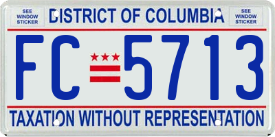 DC license plate FC5713