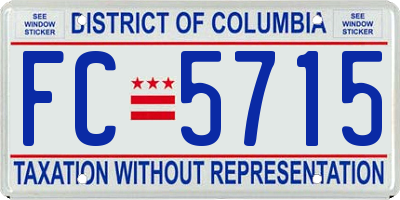 DC license plate FC5715