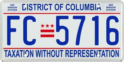 DC license plate FC5716