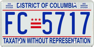 DC license plate FC5717