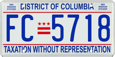 DC license plate FC5718