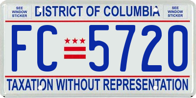 DC license plate FC5720