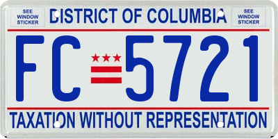 DC license plate FC5721