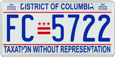 DC license plate FC5722