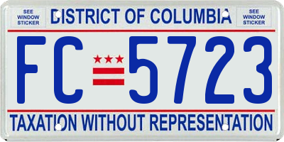 DC license plate FC5723