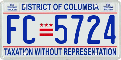 DC license plate FC5724