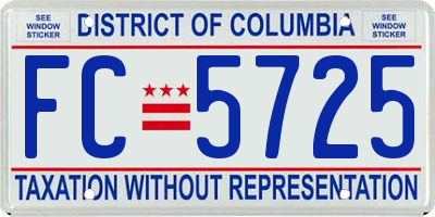 DC license plate FC5725