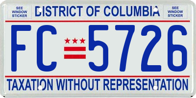 DC license plate FC5726