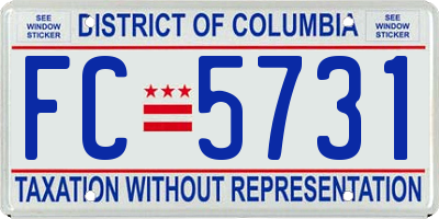 DC license plate FC5731