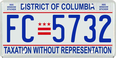 DC license plate FC5732