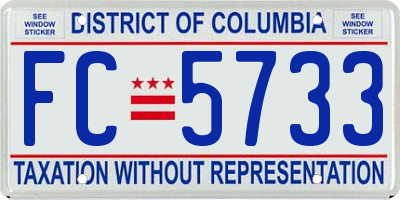 DC license plate FC5733