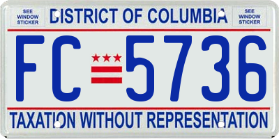 DC license plate FC5736