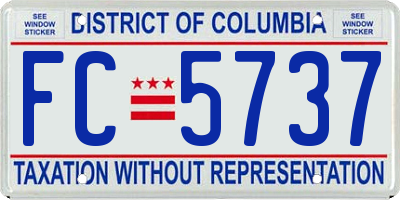 DC license plate FC5737