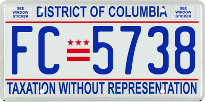 DC license plate FC5738