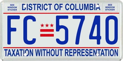 DC license plate FC5740