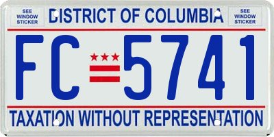 DC license plate FC5741