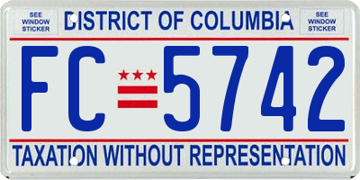 DC license plate FC5742