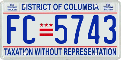 DC license plate FC5743