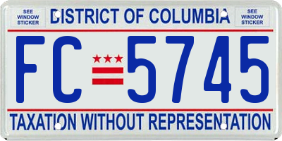 DC license plate FC5745