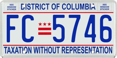 DC license plate FC5746