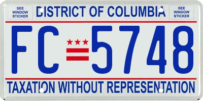 DC license plate FC5748