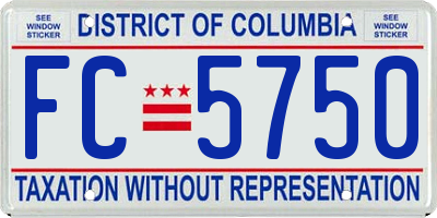 DC license plate FC5750