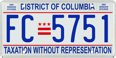 DC license plate FC5751