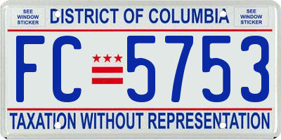 DC license plate FC5753