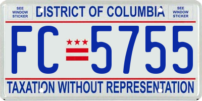 DC license plate FC5755