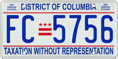 DC license plate FC5756