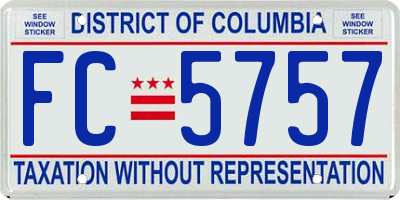 DC license plate FC5757