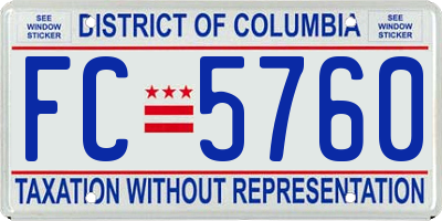 DC license plate FC5760