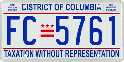 DC license plate FC5761