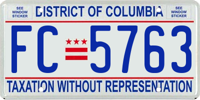 DC license plate FC5763