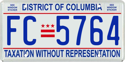 DC license plate FC5764