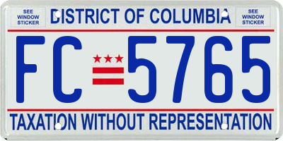 DC license plate FC5765