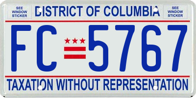 DC license plate FC5767