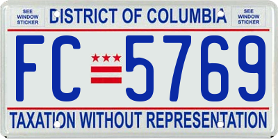 DC license plate FC5769