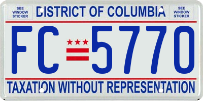 DC license plate FC5770